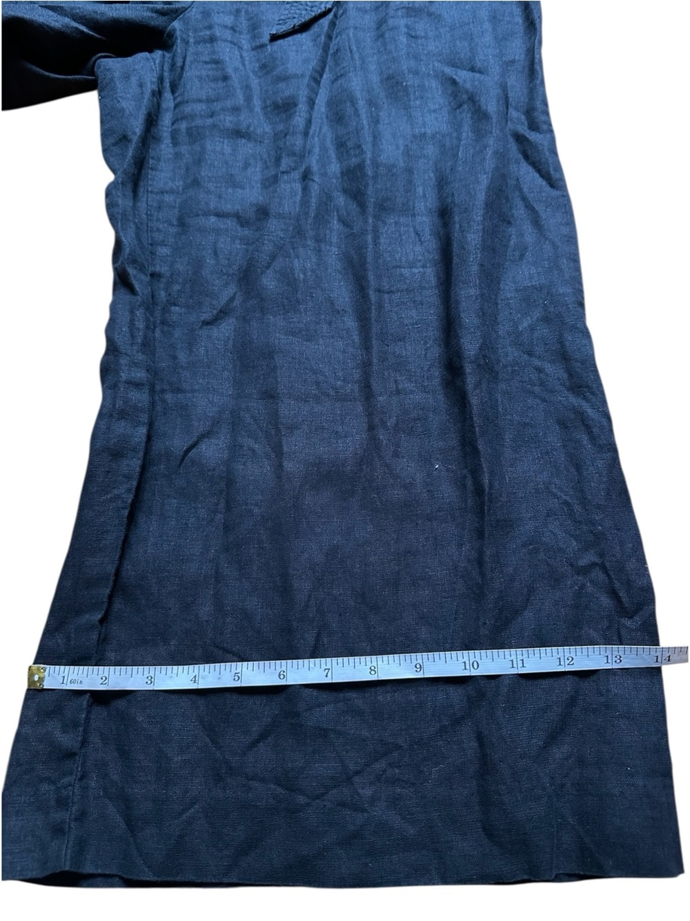 J. Crew Black Linen Square Neck Jumpsuit with Tie Waist and Zipper Back - Picture 6 of 8